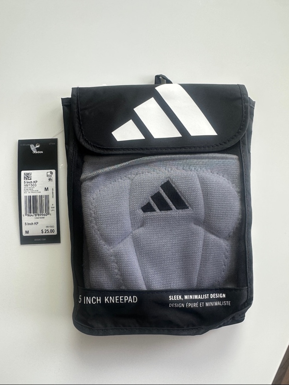 adidas-volleyball-White & Black 5-Inch Knee Pad-women-Medium